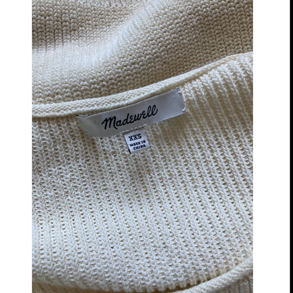 Madewell Cream / Ivory Side Tie Lightweight Sweater Tank Top size XXS - Picture 5 of 5